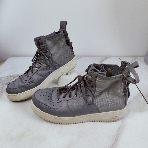 Nike Men's SF Air Force 1 Mid Dark Gray Basketball Shoes Sneakers, Sz 9 - Picture 3 of 9